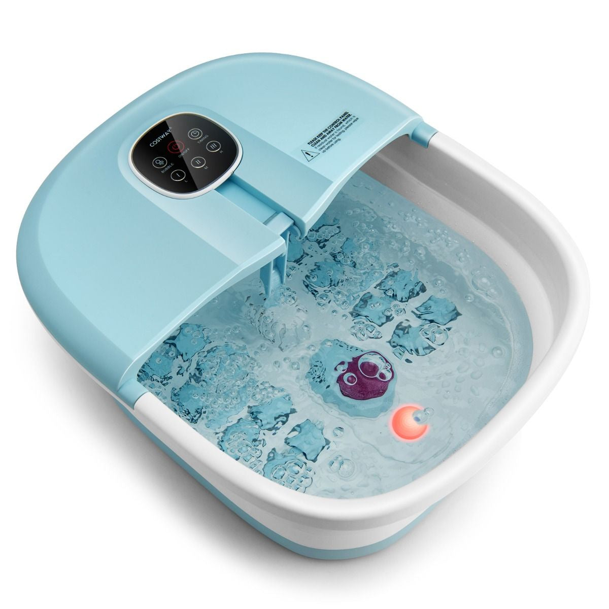 Bain de Pieds Massant Pliable avec Télécommande - Soulagement Instantané et Température Réglable en Vert/Bleu/Vert Foncé