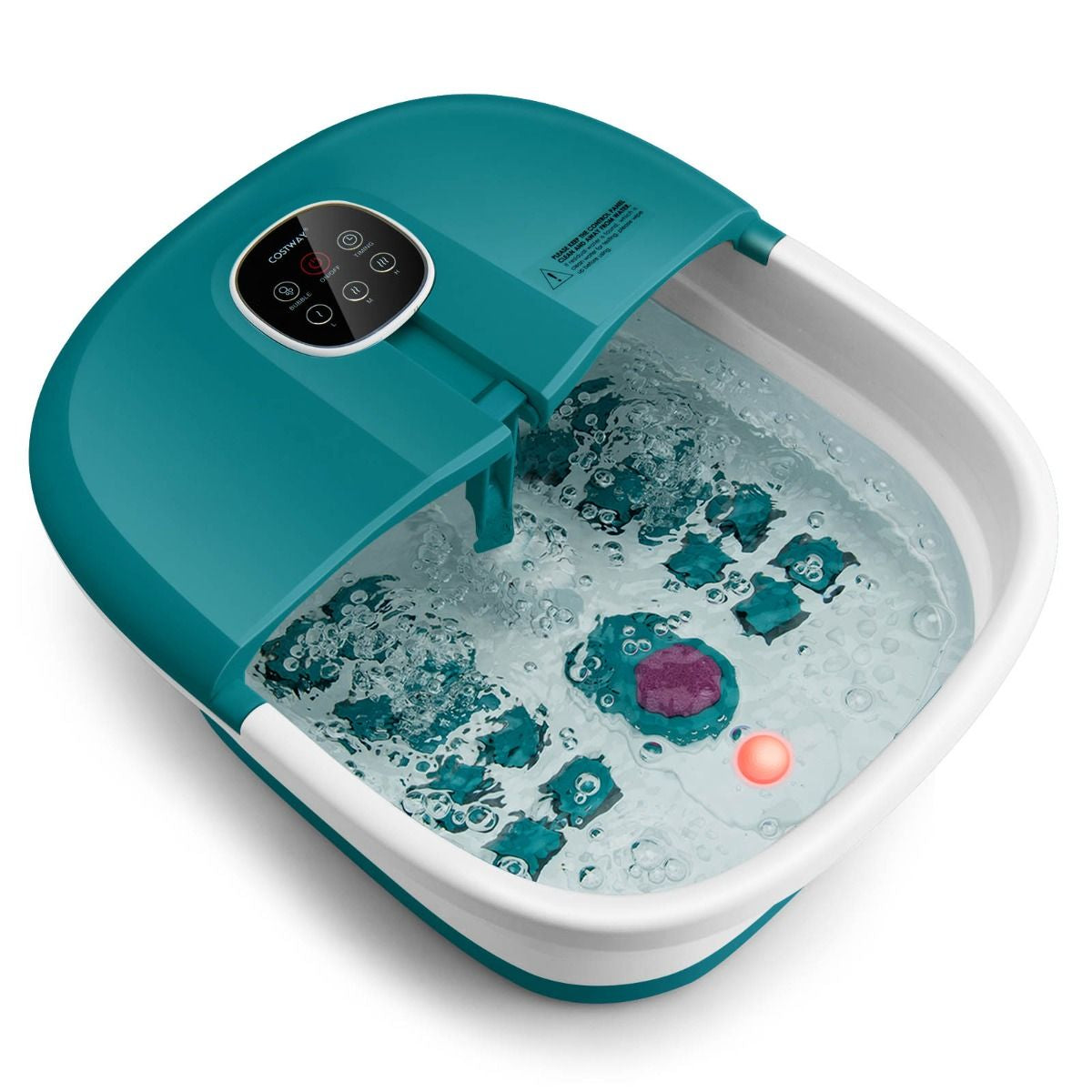 Bain de Pieds Massant Pliable avec Télécommande - Soulagement Instantané et Température Réglable en Vert/Bleu/Vert Foncé